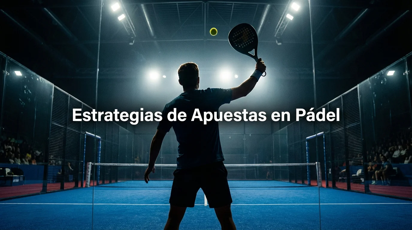 Jugador de pádel profesional preparando un golpe de bandeja en pista de cristal