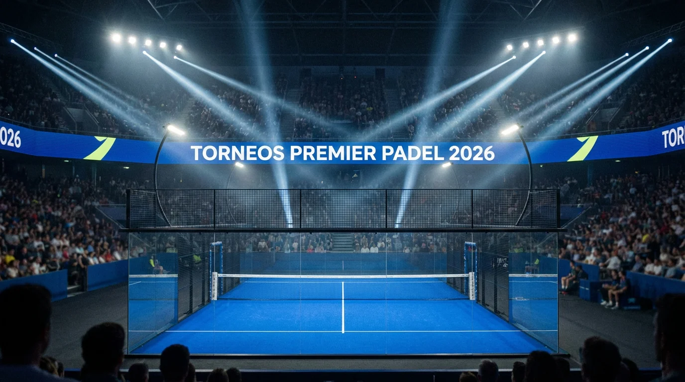 Torneo de Premier Padel con público y pista central en evento profesional